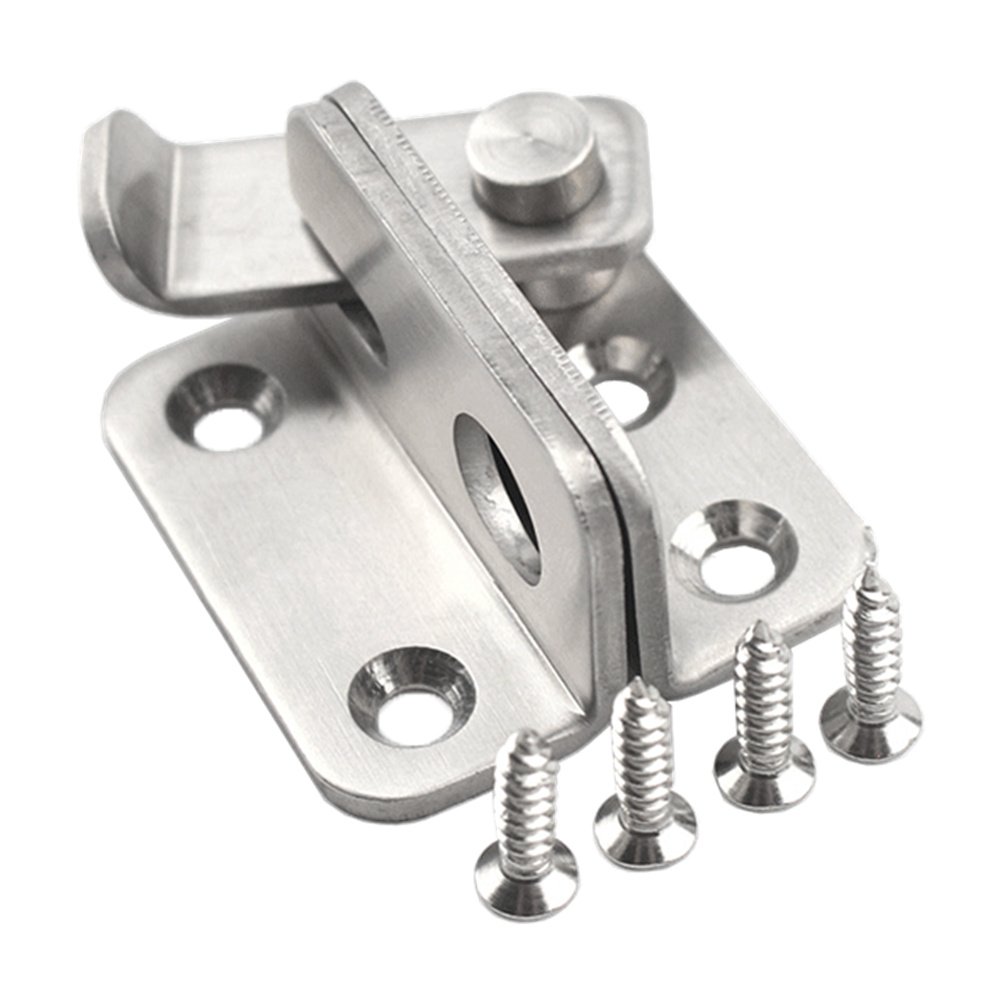 YUOIP® 1.8" Hasp Latch Gate Bolt Lock Gate Latch Door Bolt Stainless Steel Padlock Right Open Small Door Latch for Locking Window Mailbox Closet (1 Pack)