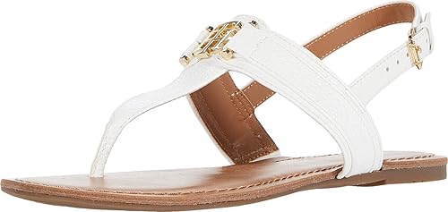 tommy hilfiger white flat sandals