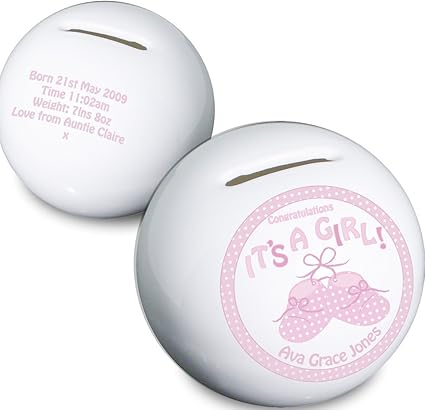 Tirelire Chausson Son Une Fille Personnalisable Bebe Fille Naissance Souvenir Special Amazon Fr Cuisine Maison