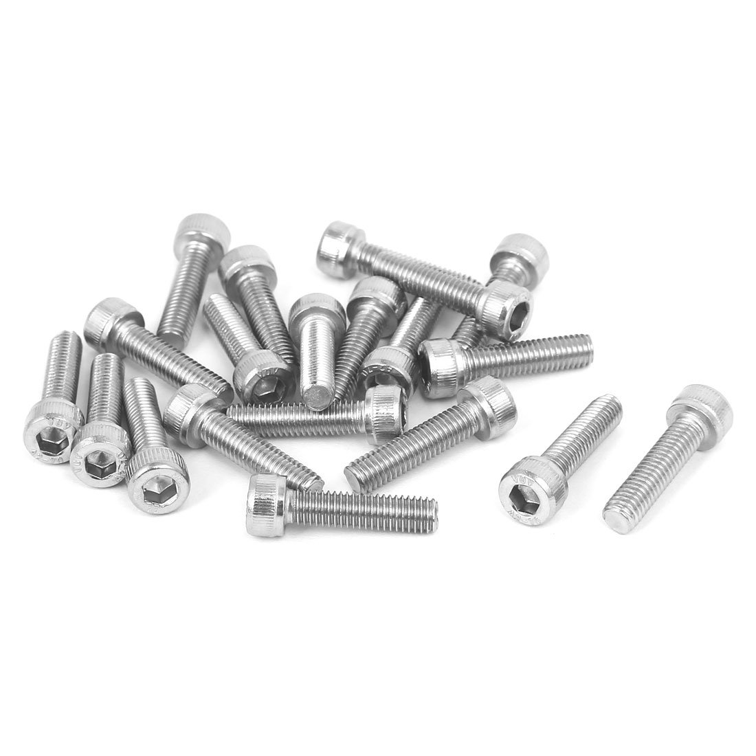 Sourcingmap M5x20mm Thread 304 Stainless Steel Hex Socket Head Cap Screw Bolt DIN912 20pcs