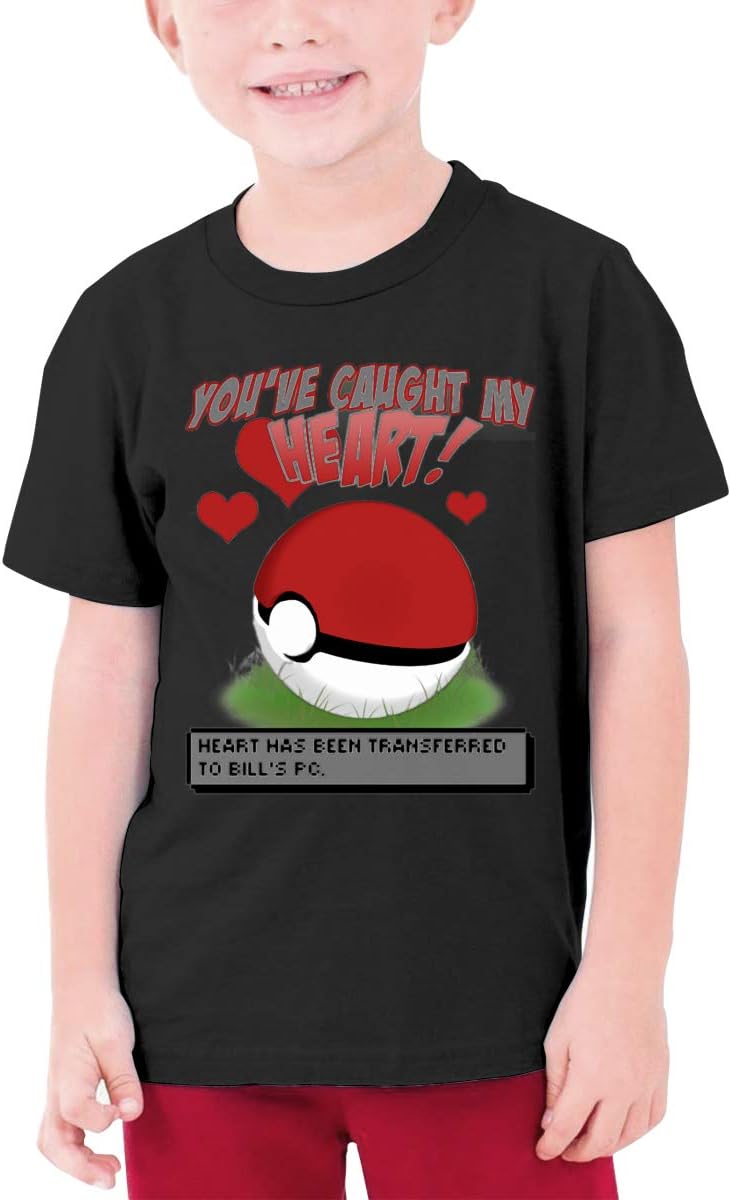 Pikachu Pet Ball Valentine Boys Girls Short Sleeve T-Shirt,Kids Unisex Top