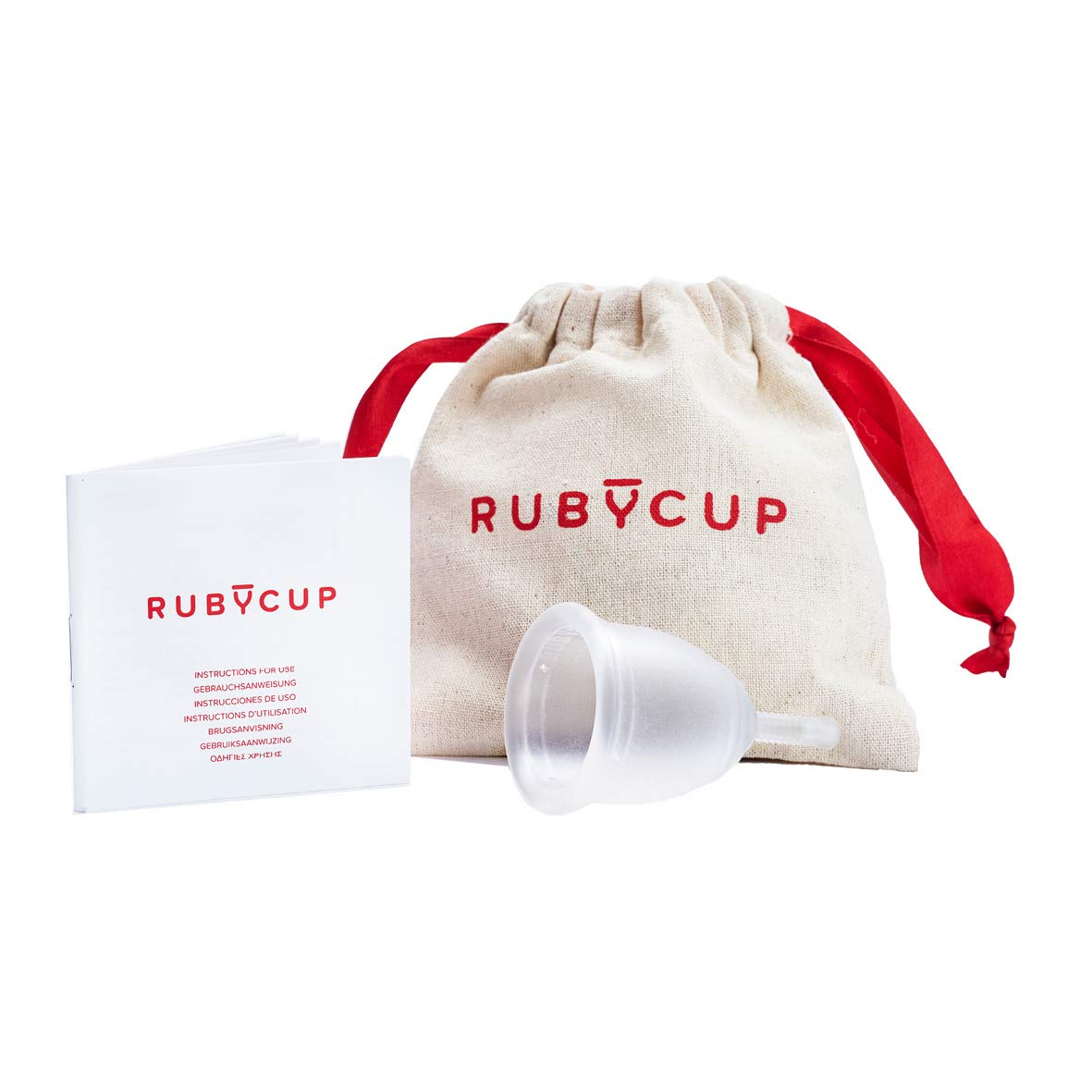Ruby Cup - Reusable Menstrual Cup - Medium (Heavy Flow) - Clear - Includes Cup Donation - Perfect for Beginners - Safe and Convenient Reliable Alternative to Tampons & Sanitary Towels
