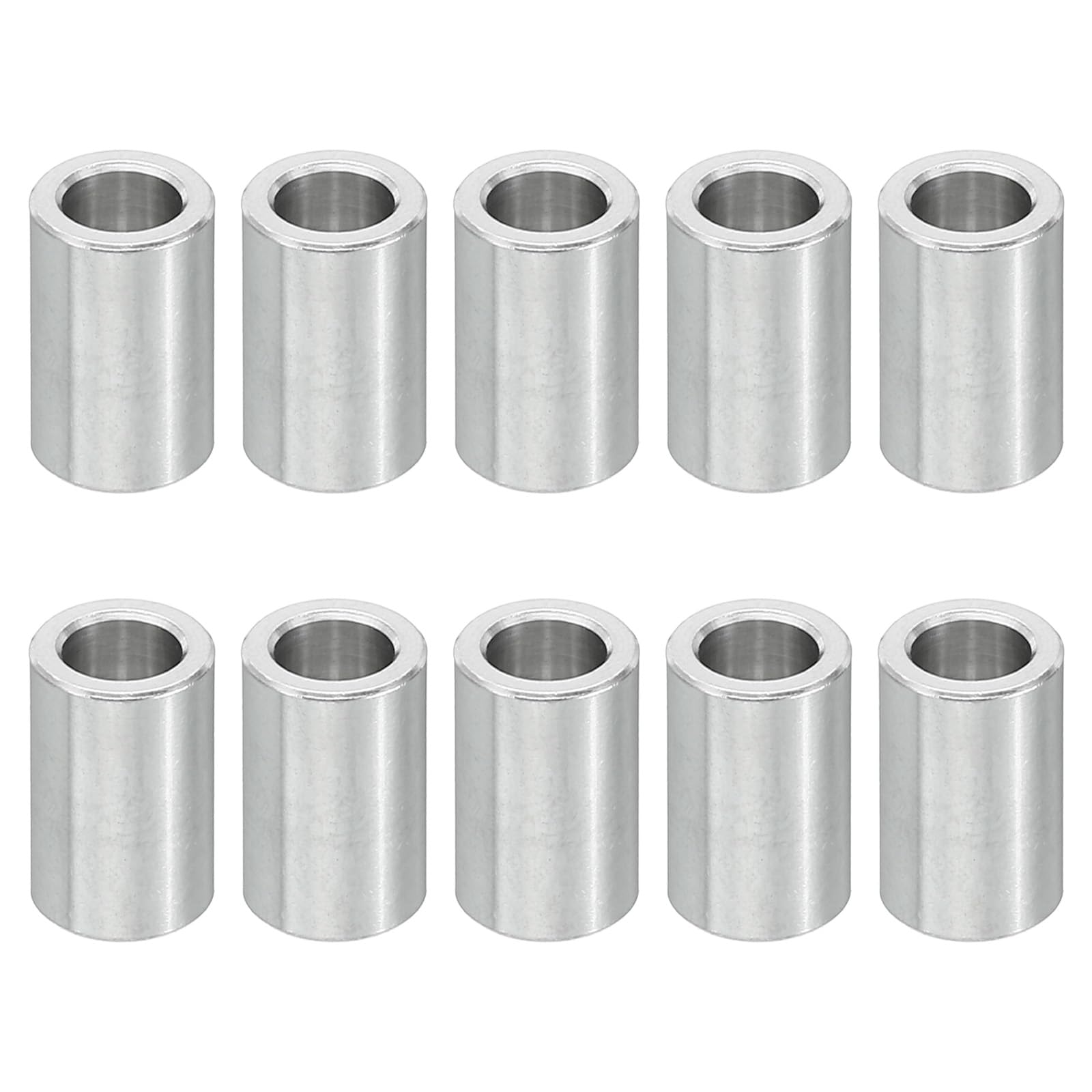 PATIKIL M5 Aluminum Spacers, 10 Pcs Metal Spacer Aluminum 5.2mm ID x 8mm OD x 12mm L Aluminum Spacer Screw Standoff Round for 1/5inch or M5 Screw Bolts