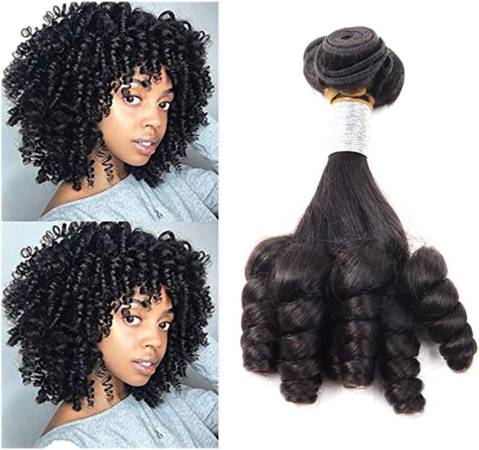 3 Bundles Deal Funmi Human Hair Bouncy Curly Hair Weave Bundles Short Curly Weave Brazilian Virgin Hair Aunty Funmi Hair Curls Human Hair 100g/pc,20"22"22"