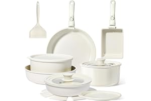 GiPP Ceramic Pots and Pans Set Non Stick, Nonstick Detachable Handle Cookware Sets, Healthy Non Toxic PFAS PFOA & PTFE Free, 