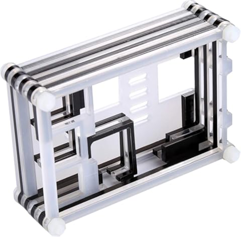 ZTH 9 Capas Caja de acrílico Caja de Carcasa con Orificio de Ventilador de refrigeración for Raspberry pi 3 (Negro) (Color : Black)
