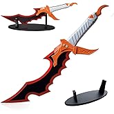 21.7" Anime Sword Kasaka's Knight Killer Sword Cosplay Props All Metal with Display Stand (Red)