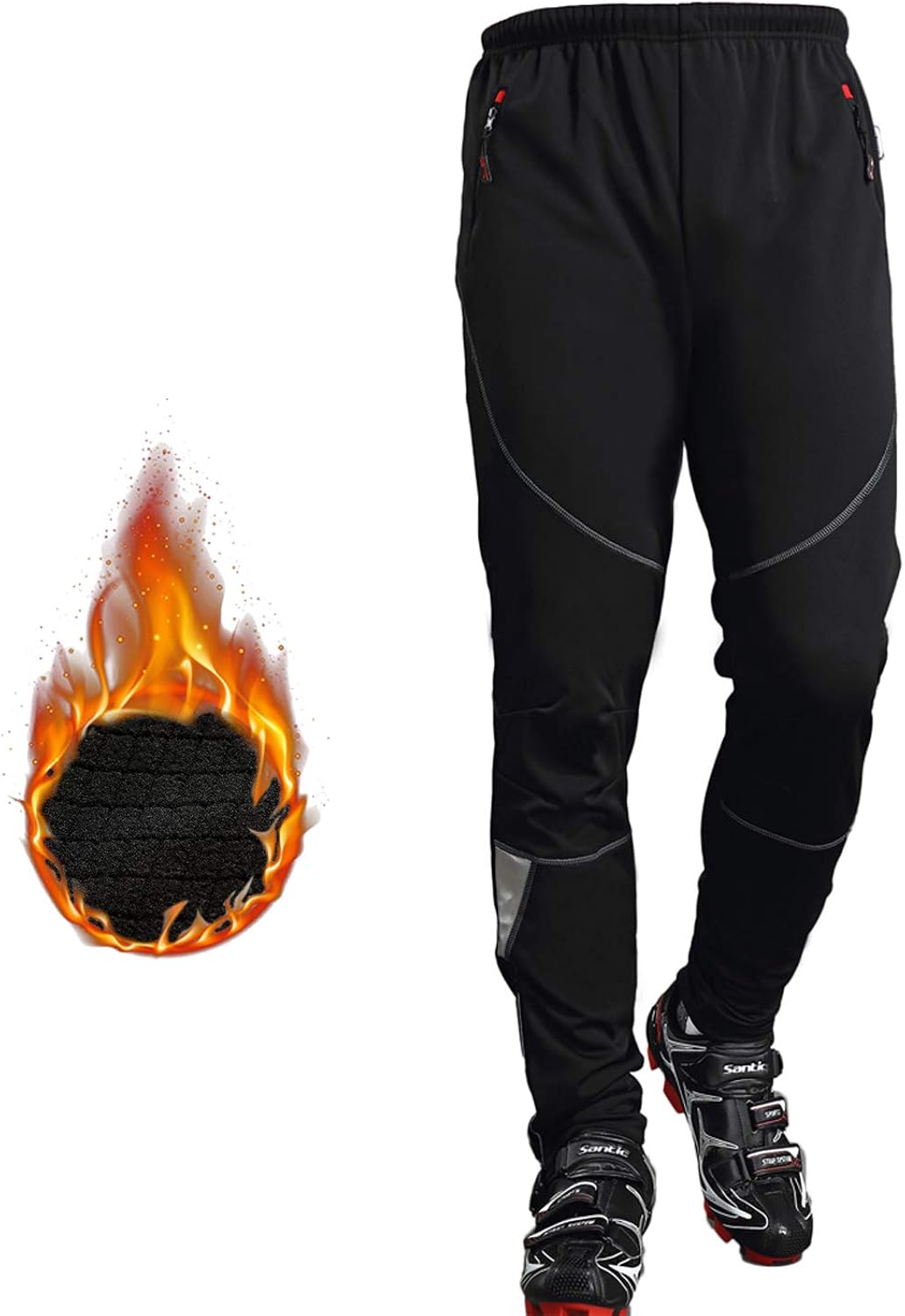 ANQKYO Herren Radhose Winter - Winddicht, Thermo-Fleece Für Langstrecken