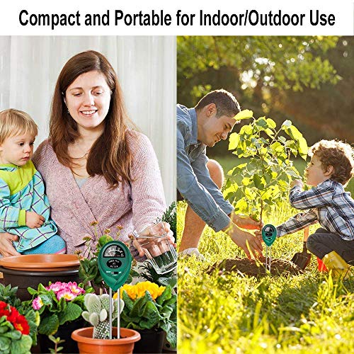 Soil pH Meter, 3-in-1 Soil Test Kit For Moisture, Light & pH, A Must Have For Home And Garden, Lawn, Farm, Plants, Herbs & Gardening Tools, Indoor/Outdoors Plant Care Soil Tester (No Battery Needed)