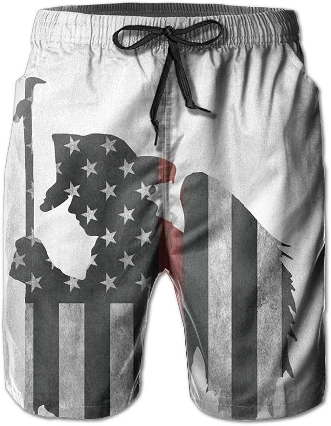 thin red line swim trunks