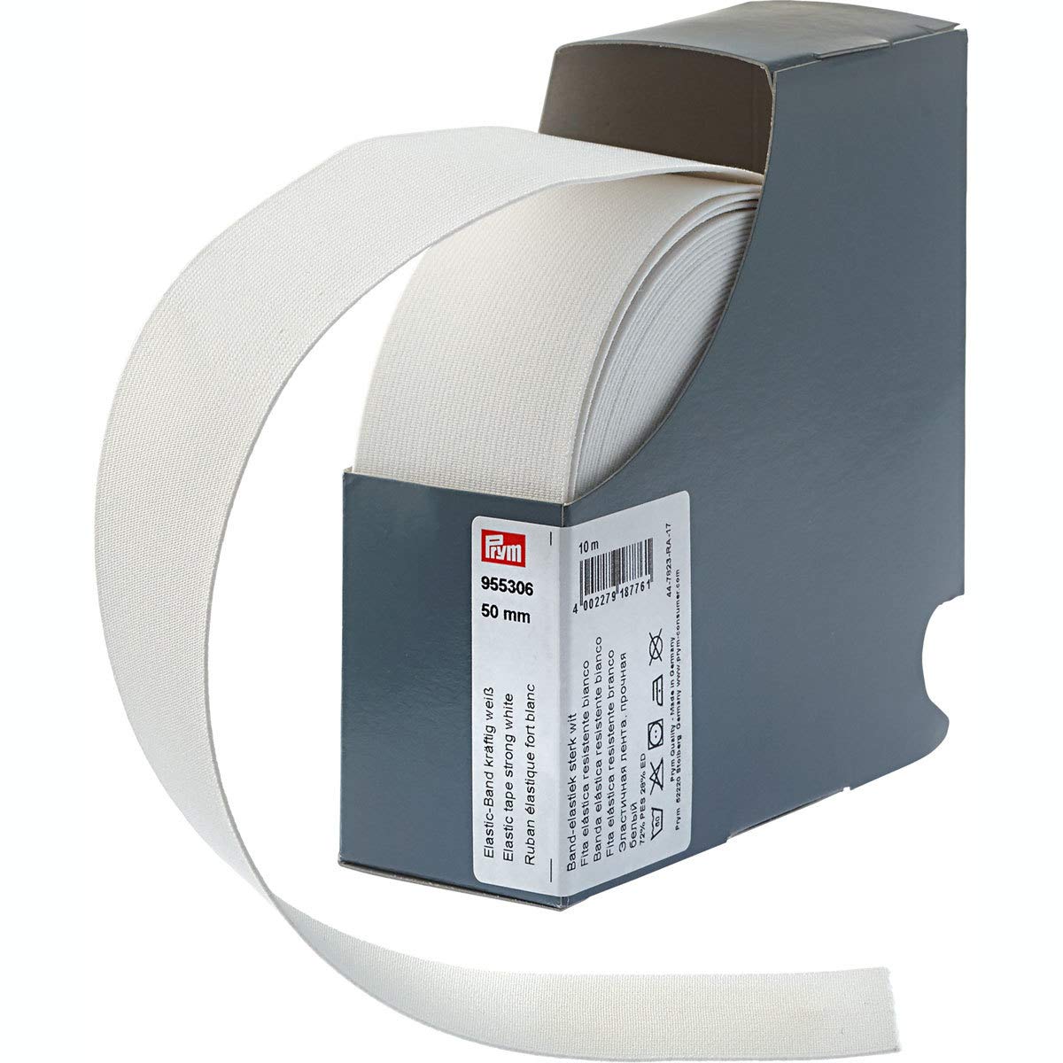 Prym 955306 Elastic Band Strong 50 mm White 72% Polyester 28% ED