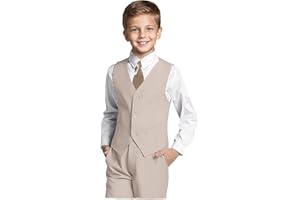 TIEFONY Boys' Formal Suit Set Slim Fit Kids Formal Suits Toddler Tuxedo Wedding Prom Classic Outfit for Teen