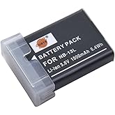 DSTE Replacement for NB-13L Li-ion Battery Compatible Canon PowerShot G5 X Mark II G5X G7X G9X G7 X Mark II G9X Mark II SX620 HS SX720 HS SX730 HS Digital Camera as NB13L