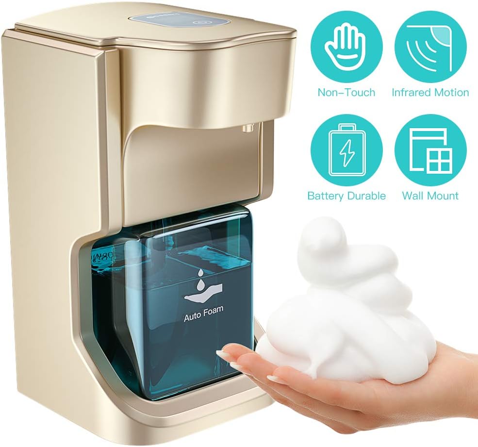 AUGOLA Automatic Soap Dispenser Touchless,Foaming Soap Dispense Electric Auto Foaming Soap Pump,Infrared Motion Sensor Battery Operated,2 Adjustable Mode,500ML