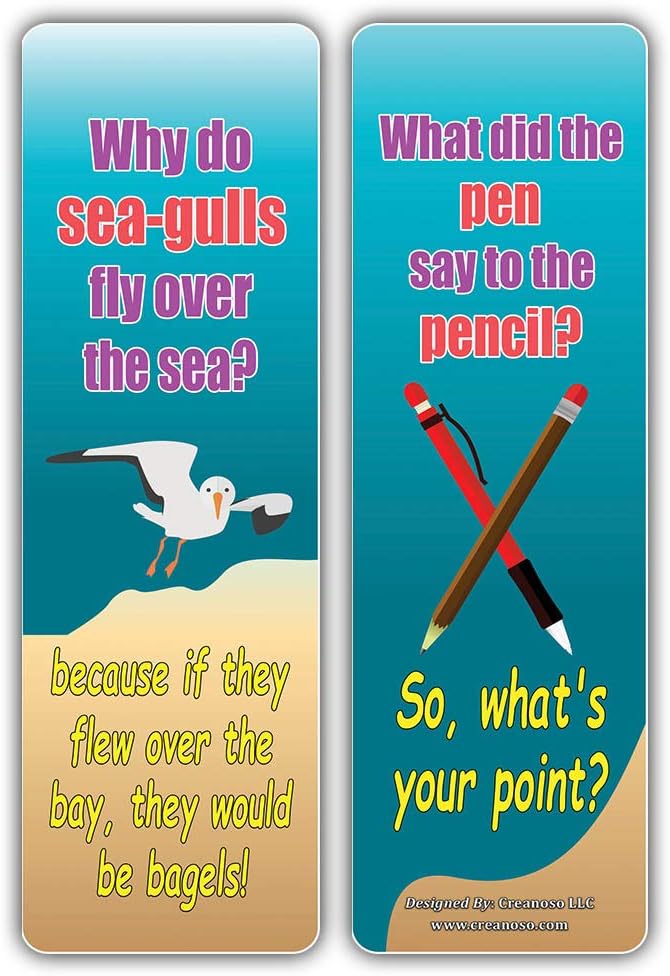 Creanoso Bookmarks Cards For Children 30 Pack Hilariously Silly And Funny Jokes Series 4 Party Favors Teacher Classroom Reading Rewards And Incentive Gifts For Boys Girls Bookmarks Stationery Office Supplies