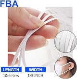 jiale 1/8 Inch White Elastic Corded Flat Cord 10m 3mm Waistband Dressmaking view 2