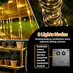 Solar Rope Light Waterproof IP65 39FT 100LEDs