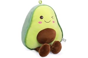 AASSOO 16.5 Inch Snuggly Stuffed Avocado Fruit Soft Plush Toy Hugging Pillow Gifts for Kids, Girl, Boy, and Friends Kawaii Food Shaped Baby Stuff Cuddle Toy for Christmas