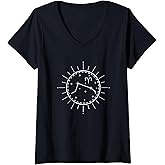 Womens Zodiac Sign Aries Constellation V-Neck T-Shirt