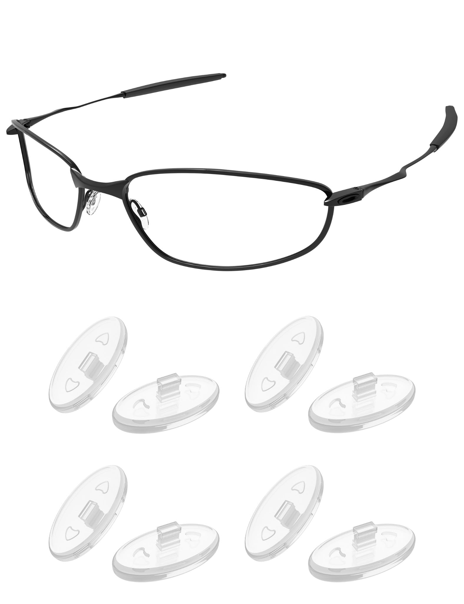 PapaViva Replacement Nose Pads Nosepieces for Oakley Crosshair 1.0 (2005)/Crosshair S - Euro Fit (4 Pairs Packed)