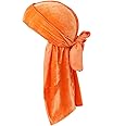 Vpang Unisex Deluxe Durag Velvet Bandana Hat Extra Long Tail Hologram Headwraps Pirate Cap Hip-hop Cape Hat Turban Headwear