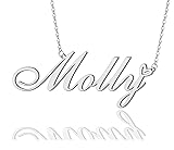 AOLO Molly Heart Name Necklace Silver Stainless