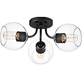 Maxim Lighting 21634CLBK I Knox Collection 18 Inch Three Light Ceiling Semi-Flush Mount I Black Finish I Modern Contemporary 