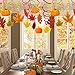 45 Pack Thanksgiving Party Swirls Hanging Foil Swirl Streamers with Foil Autumn Leaf Strings Fall Banner Tinsel Garland for Halloween Birthday Wedding Ceiling Backdrop Decoration