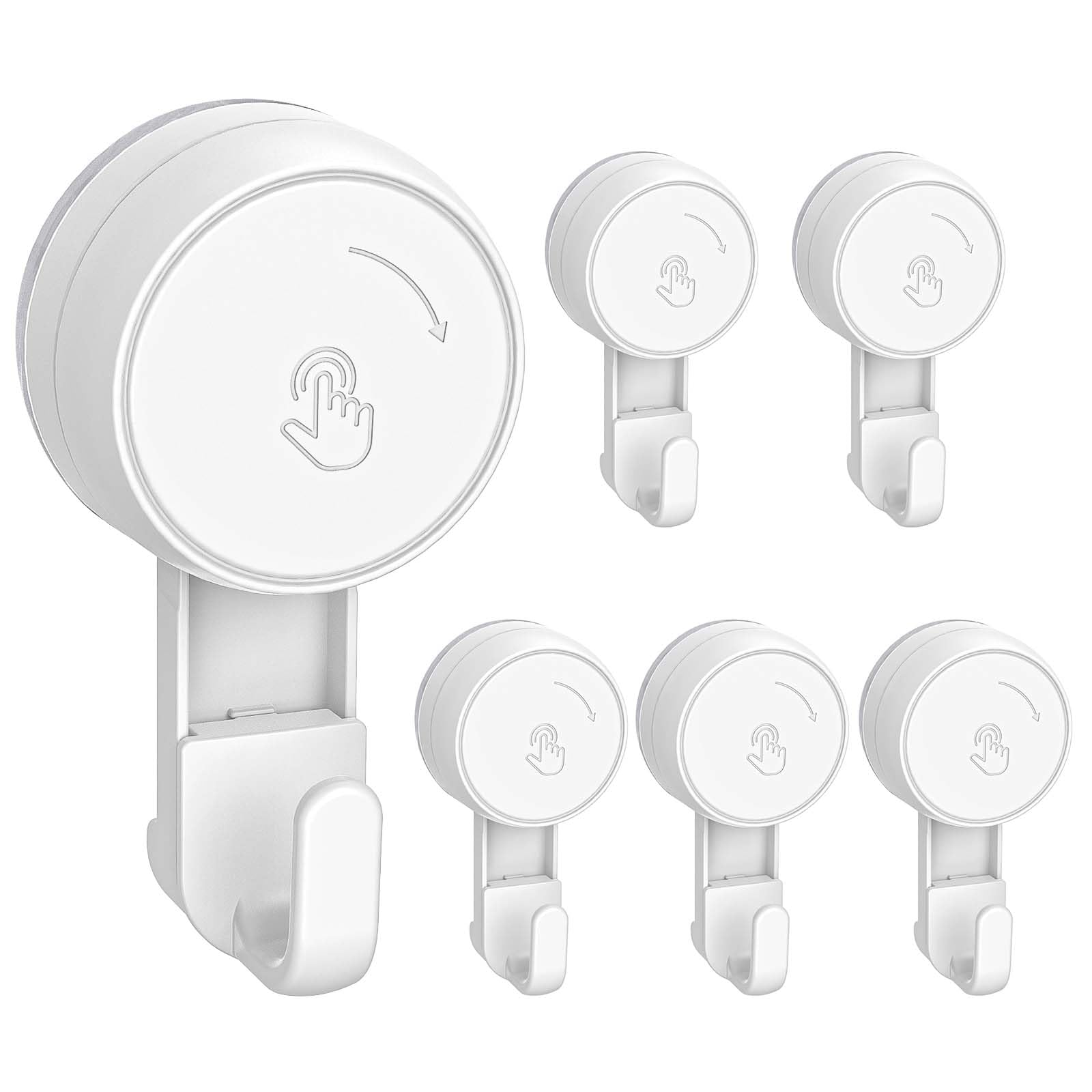 Ulinek Suction Hooks, 6 Pack Sucker Hook Vacuum Strong Removable No Drilling for Coat Towel Wreath Hat Cloth Tool, Suction Hooks Heavy Duty for Bathroom Kitchen Door Window Mirror Glass