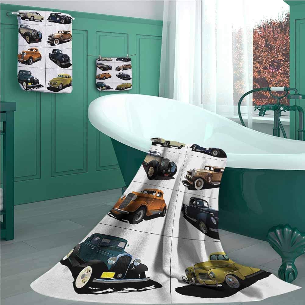 Customblanket Cars Luxury Bathroom 3Piece Towel Set, Rare