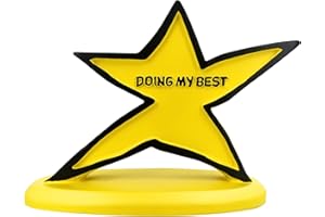 Legobayo Funny Star Trophy - Doing My Best Desk Ornament | Inspirational & Motivational Gift for Students, Employees, Kids, Friends | Cute Desktop Decor for Office, Home, School, Team Events