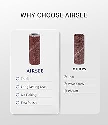 AIRSEE 100pcs Small Sanding Bands Nail Drill Bits