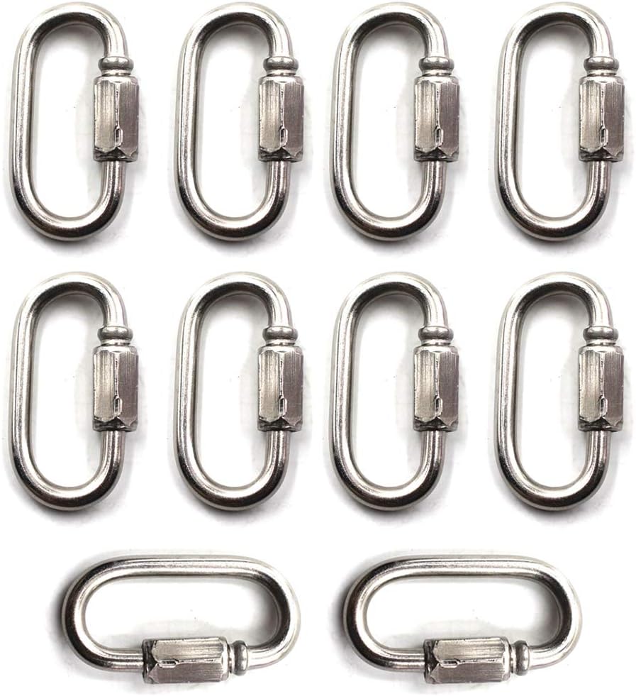Flomore Lock Quick Link Chain Connector 304 Stainless Steel Screw Lock Carabiner