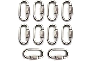 Flomore Lock Quick Link Chain Connector 304 Stainless Steel Screw Lock Carabiner
