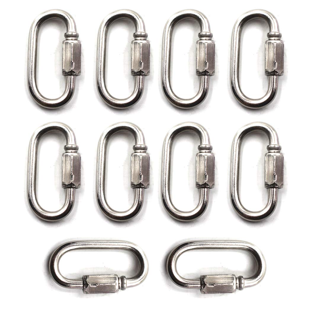 Flomore Lock Quick Link Chain Connector 304 Stainless Steel Screw Lock Carabiner