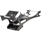 Wolf-Head Carbon Fiber LCG Chassis Kit, Black Rails | With 3D Printed Panels Electronics Tray, Forward Angled Delrin Skid Plate, for 1/10 RC Crawler 1.9S Cheater Rigs Comp Builds