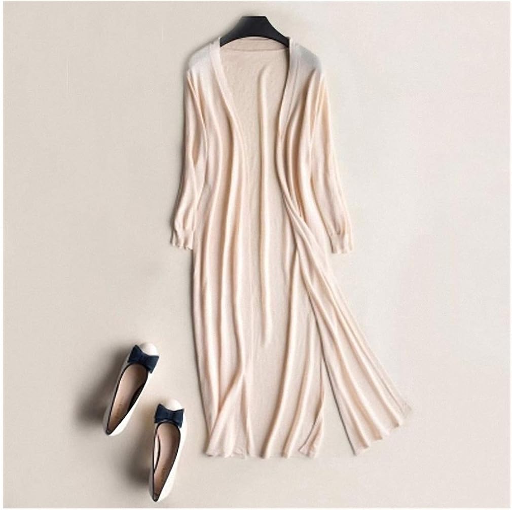 silk long cardigan coat