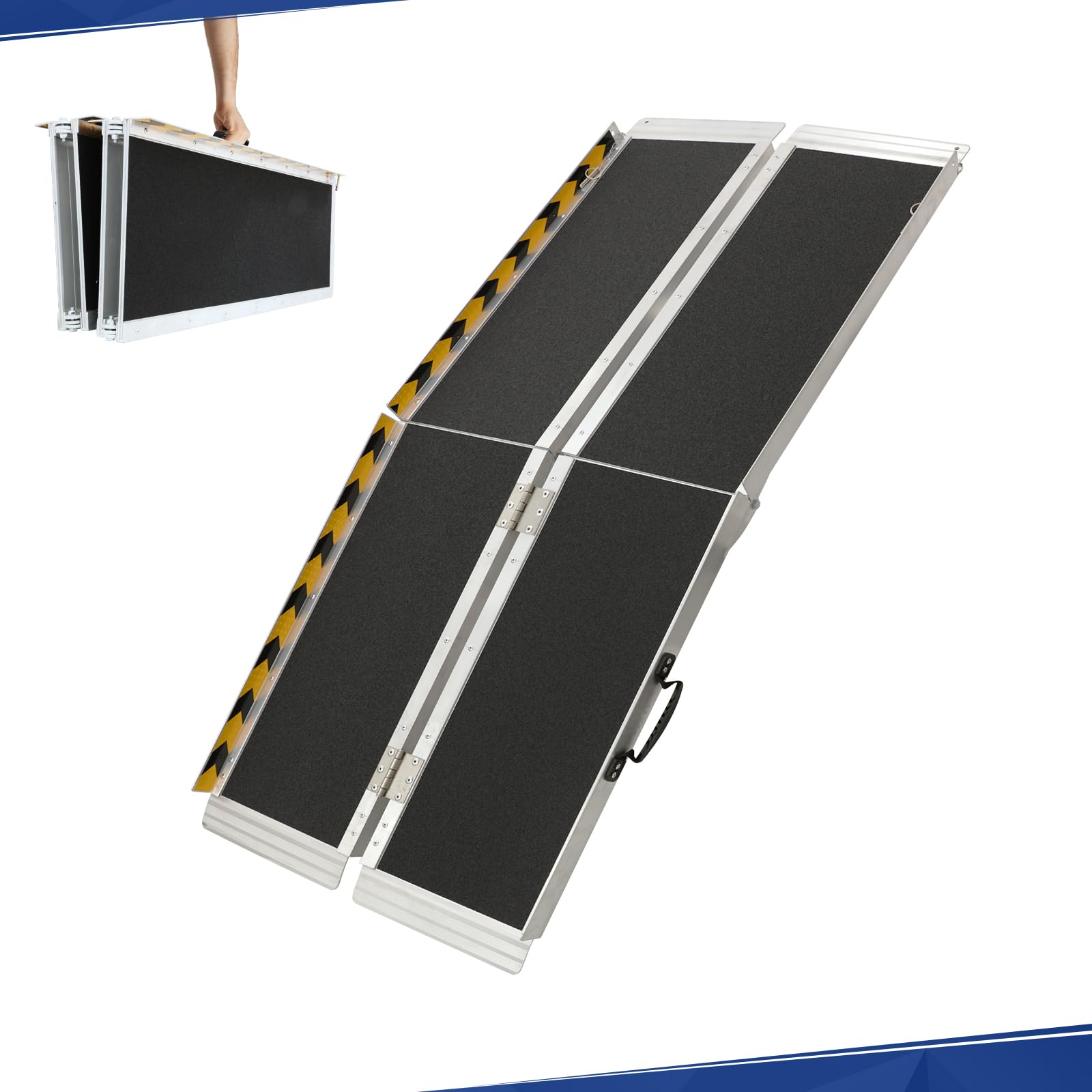 Photo 1 of PENSUN 5FT Wheelchair Ramp, 60" L x 29" W Threshold Ramps, Non-Skid Portable Foldable Wheelchair Ramps for Steps, Lightweight with Handle, for Home, Stairs, Doorways, Curbs / 600lbs Capacity (5FT)