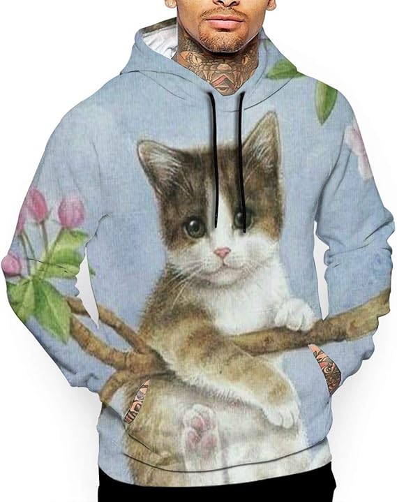 Amazon Co Jp やんちゃな猫 パーカー メンズ 秋服 プルオーバー スウェットシャツ 長袖 フーディ フード付き おしゃれ カジュアル 春 秋 冬 男女兼用 服 ファッション小物