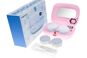 EAGOSION Contact Lens Cleaner Machine Ultrasonic Contact Lens Cleaner Timer Reminder Portable Auto Contact Lens Cleaning Machine Led Display for Daily Care Fit Soft Lens Hard Lens Colored Lens RGP Lens OK Lens