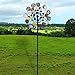 Winwindspinner Outdoor Metal Wind Spinners - Kinetic Wind Sculptures Spinners for Yard Garden, Garden Wind Spinner Décor, Birthday (72 Inch, Silver)