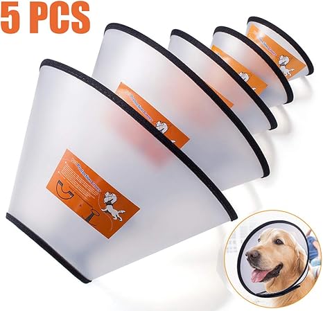 Amazon Com Fezep Dog Cone Collar 5 Pcs Adjustable Protective