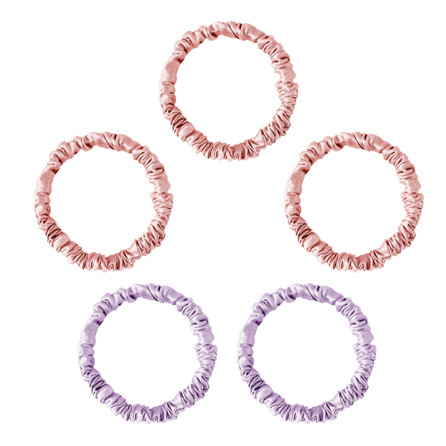 townssilk Silk Hair Tie, 100% Pure Mulberry Silk, 22 Momme, Hair-Friendly, Luxurious, Elastic, Hair Elastics. 5 Piece Combinations — image 1