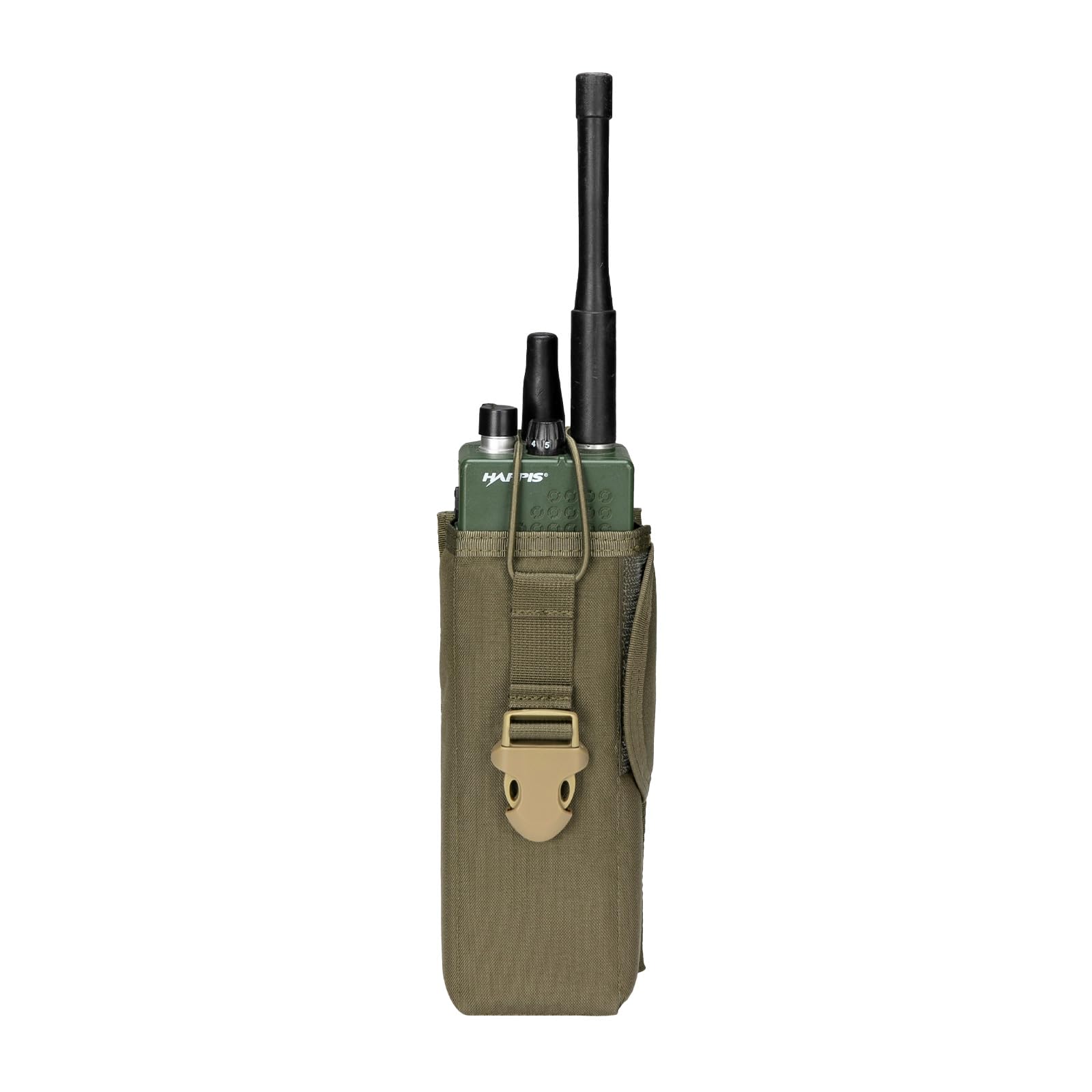 EXCELLENT ELITE SPANKER Tactical Molle Radio Pouch Holder Adjustable Military Walkie Talkie Holder for Backpack Belt Vest (Ranger Green)