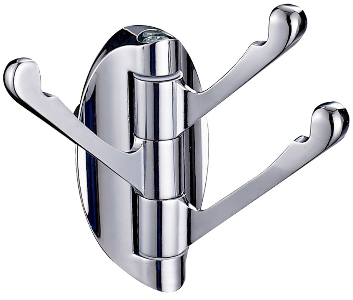 silver ALLMILL SOLID METAL Swivel Hook Heavy Duty Folding Swing Arm Triple Coat Hook with Multi