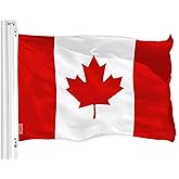 G128 Canada Canadian Flag | 3x5 Ft | LiteWeave Pro Series Printed 150D Polyester | Country Flag, Indoor/Outdoor, Vibrant Colors, Brass Grommets, Thicker and More Durable Than 100D 75D Polyester