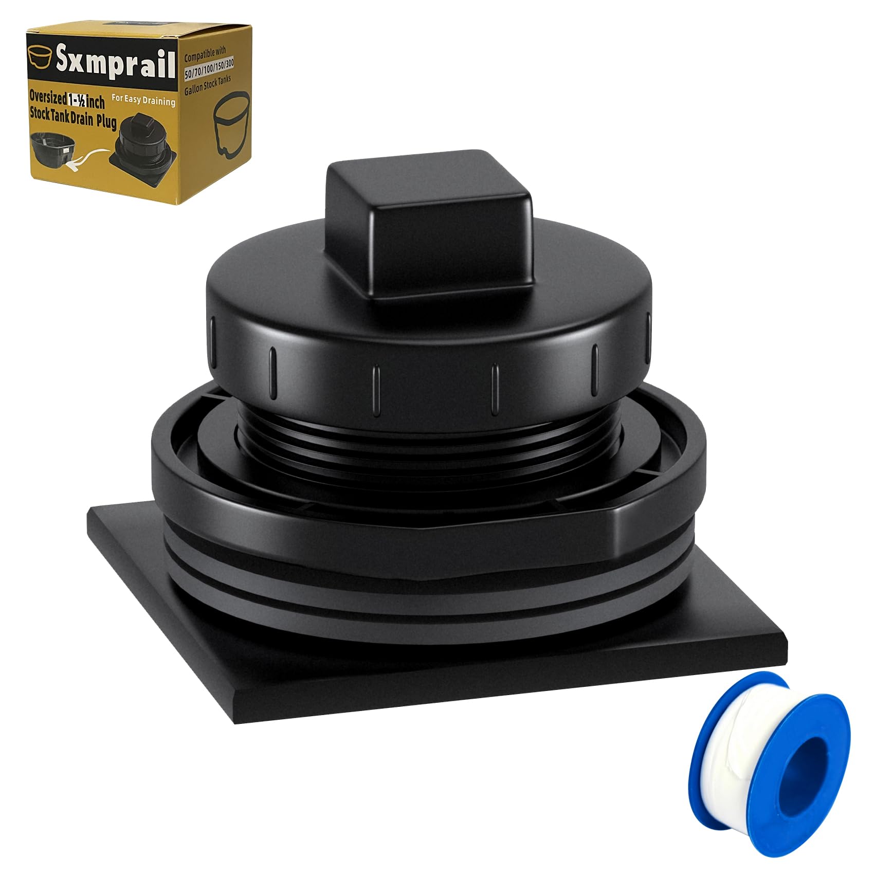 Photo 1 of Stock Tank Drain Plug Fit for rubbermaid Commercial 50 70 100 150 300 Gallon Stock Tanks(? 2 in Holes), Stock Tank Plug, Water Tank Plug for rubbermaid Stock Tank Five Year Free Replacement