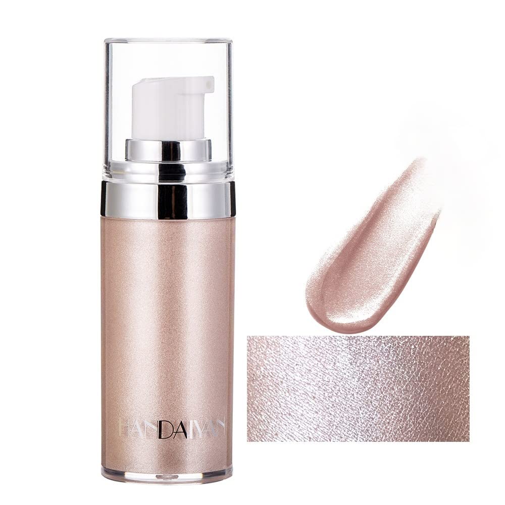 OCHILIMA 4 Colors Face Body Shimmer Body Cream Liquid Body Highlighter Long-lasting Shine Brighten Glitter Shimmering Body Cream All Skin Types Bronzer (01 Pearl White)