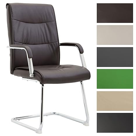 CLP Esszimmerstuhl Caro V2 mit Kunstlederbezug und hochwertiger Sitzpolsterung I Freischwinger mit Armlehne I Bürosessel mit 