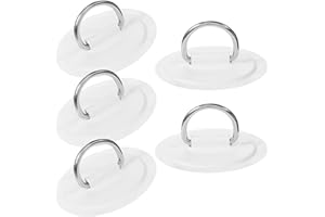DOITOOL 5pcs White D Ring Patches PVC Kayak Mounting Pads for Inflatable Boat Paddle Board Accessories
